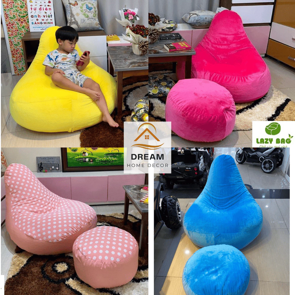 Ghế lười hạt xốp quả lê, ghế đọc sách size L  - đủ màu