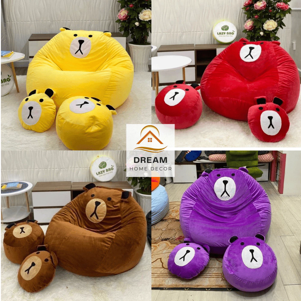 Siêu giảm giá ghế lười hạt xốp chất liệu nhung Hàn size L (chỉ gồm ghế lớn)