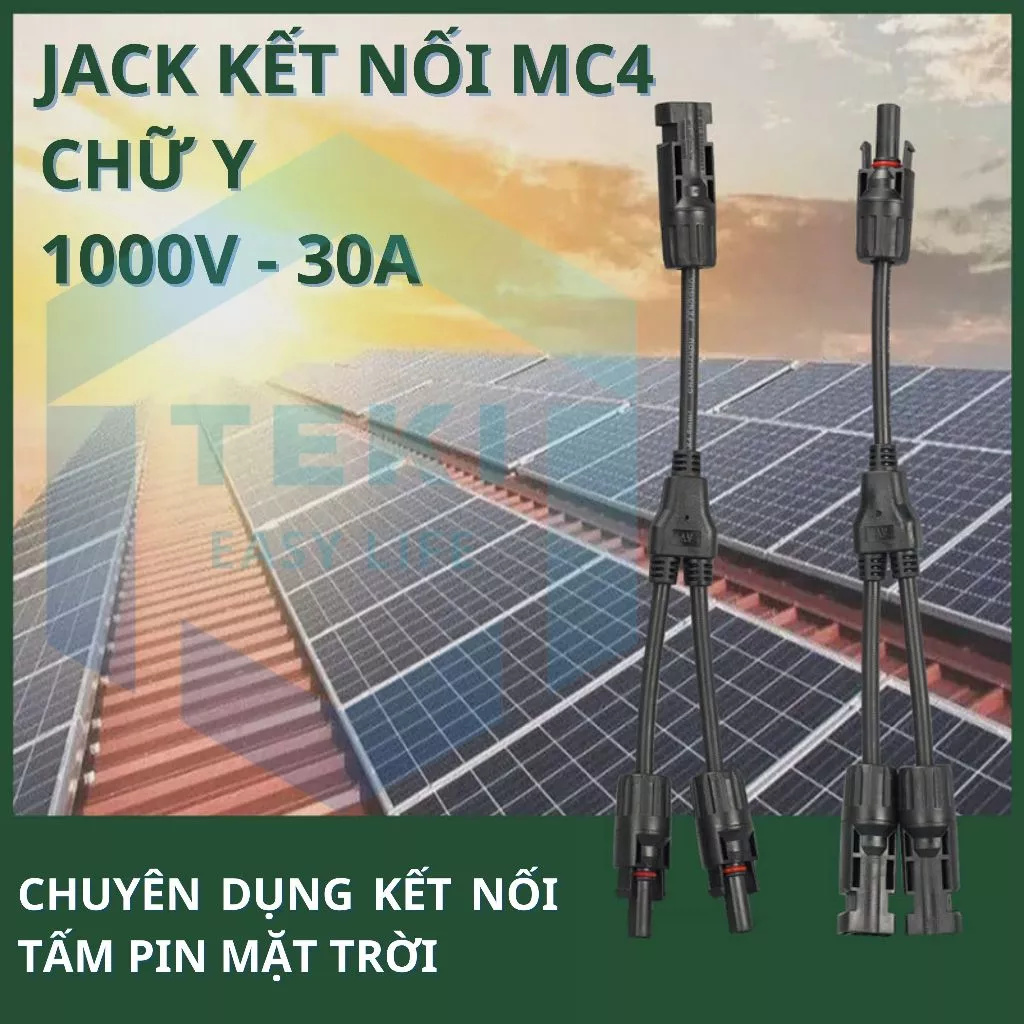Cặp Jack kết nối phân nhánh chữ Y MC4 2 đầu ra 1 M/M/F và F/F/M cút nối chuyên dụng cho cáp năng lượng mặt trời TEKI