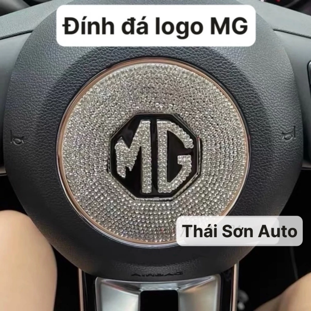Đính đá LOGO MG ZS, MG5, MG HS, MG6,...Siêu Sang, Nổi Bật, Miếng dán trang trí Logo trên vô lăng