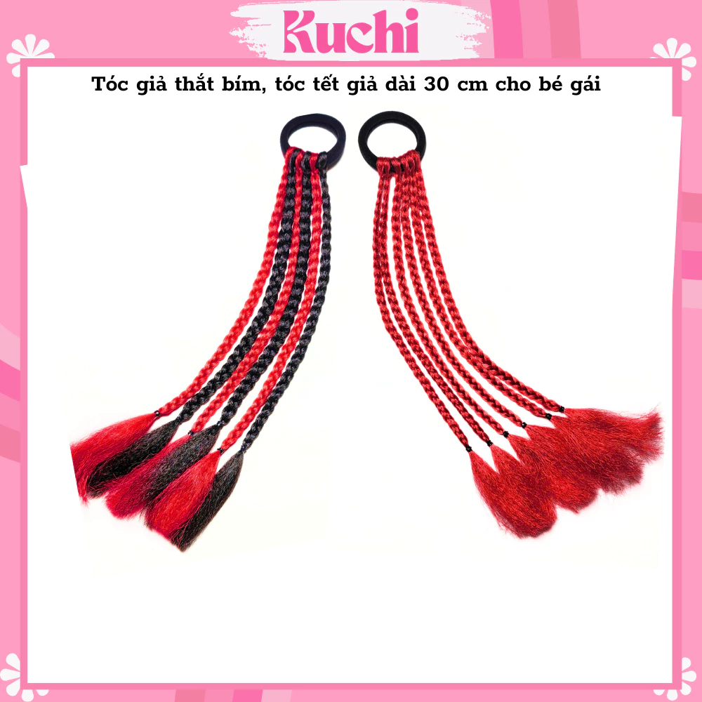 Tóc giả thắt bím, tóc tết giả KUCHI dài 30 cm cho bé gái