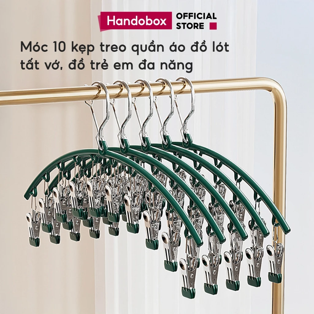 Móc Kẹp Quần Áo Chống Trượt Chống Gió Handobox Móc Treo Đồ Trẻ Em Người Lớn Tất Vớ Đa Năng Tiện Lợi