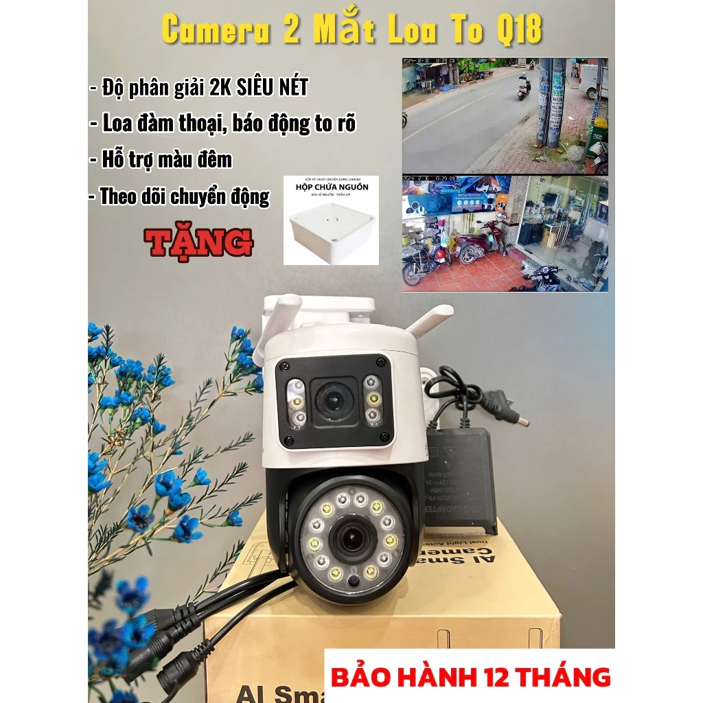 (QUÀ TẶNG đơn cam+thẻ))Camera YooSee 2 Mắt Ngoài Trời QT36/Trong Nhà Q86,Loa Siêu To,Đêm Có Màu