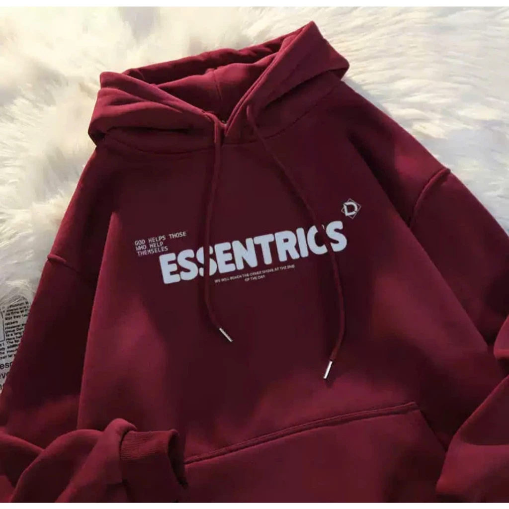Áo khoác hoodie nỉ nữ nam tay bồng form rộng unisex KONOVA chất liểu nỉ bông dày dặn ESSENTRIC