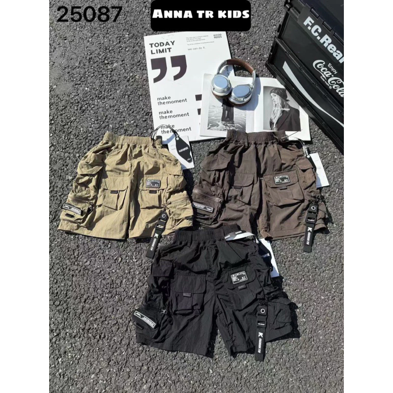 ( Ảnh Thật ) [17Kg - 45Kg] 3101 Quần Short ngắn ngố túi hộp Bé Trai Trẻ Em