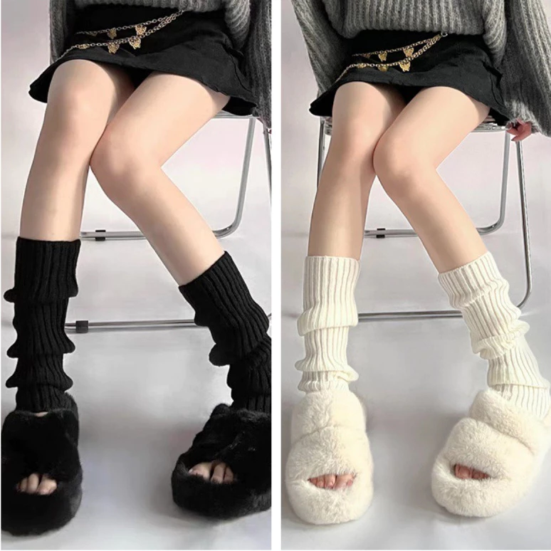 Tất ống chân lolita, tất vớ ống dệt kim thời trang đủ size 40/50/70cm, tất nhún xinh