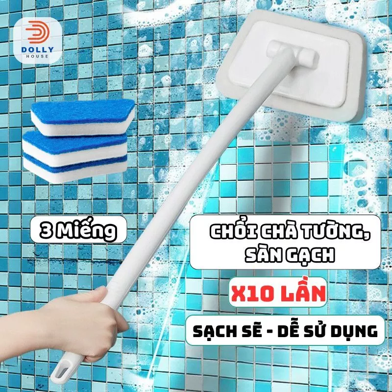 Chổi Chà Bồn Tắm Phòng Tắm Bàn Chải Cọ Rửa Gạch Bàn Chải Kính Bàn Chải Chổi Lau Sàn Tay Cầm Dài Xốp