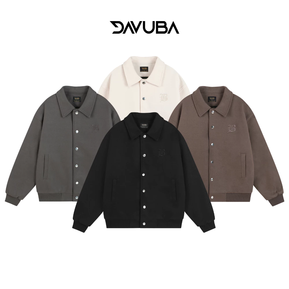 Áo khoác Varsity Dreams DAVUBA dạ trần bông ba lớp form rộng nam nữ SM048