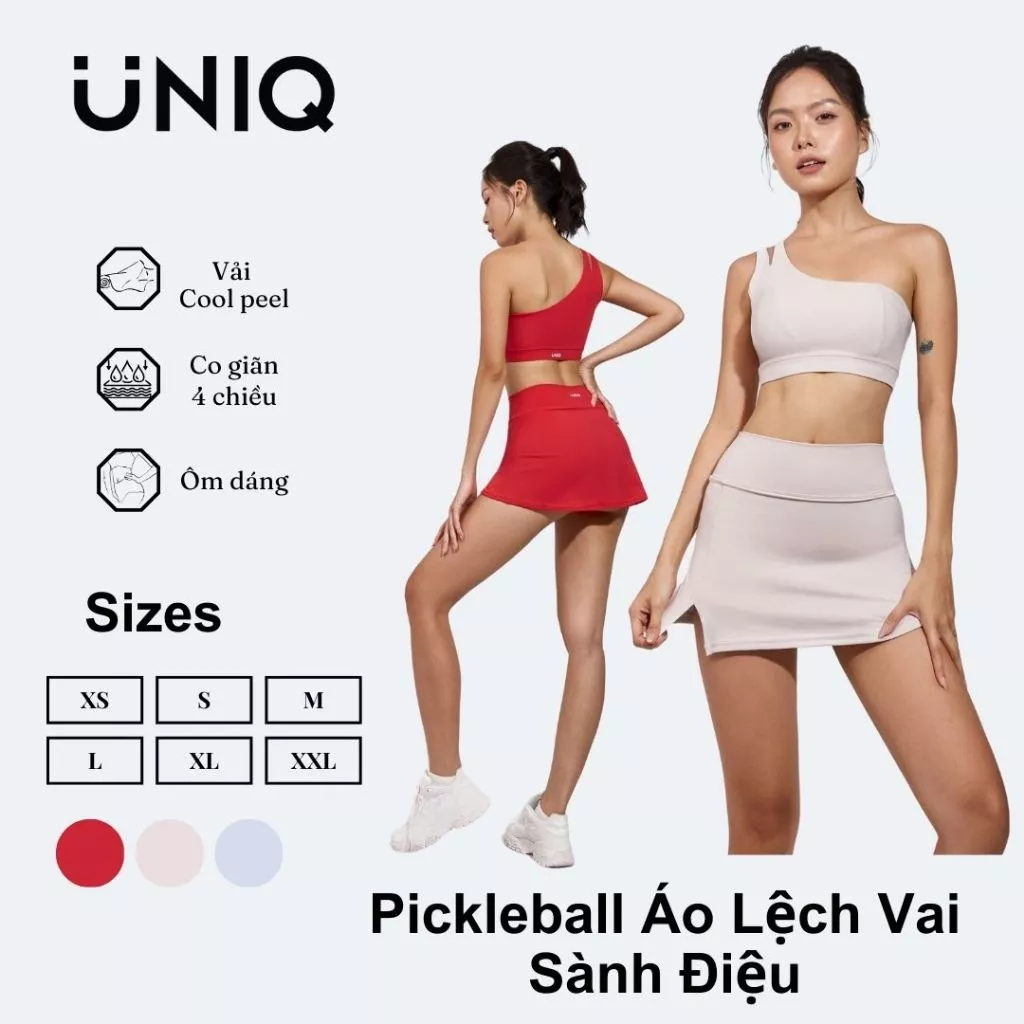 Set Váy Pickleball Nữ UNIQ Cool Peel - Áo Lệch Vai & Chân Váy
