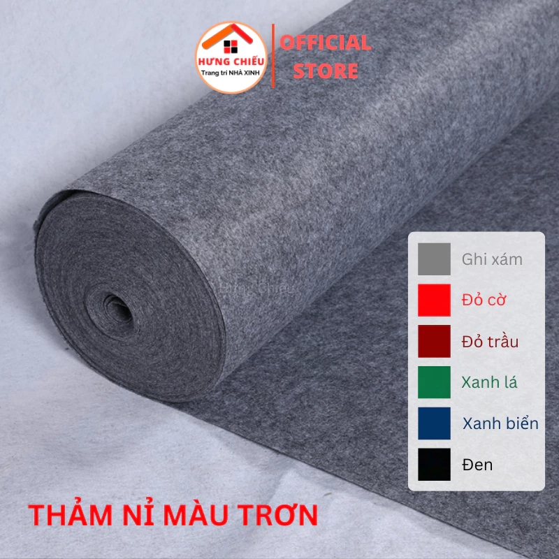 Thảm lót sàn nỉ màu trơn, dày 3mm,trải sự kiện, văn phòng, phòng khách, mang đến không gian ấm áp và lịch sự ED22