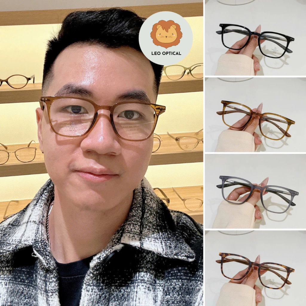 Kính mắt HERB dáng vuông cao cấp cho nam LEO OPTICAL K9151