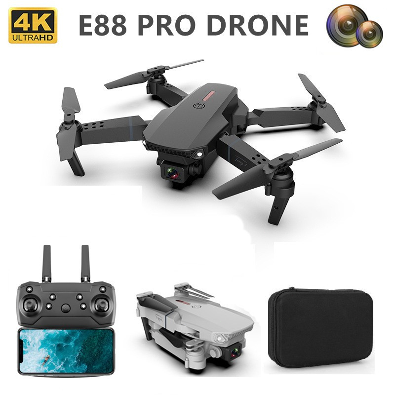 Drone E88 Mini Camera 4k Folding Drone Được trang bị Camera kép 4k - Điều…