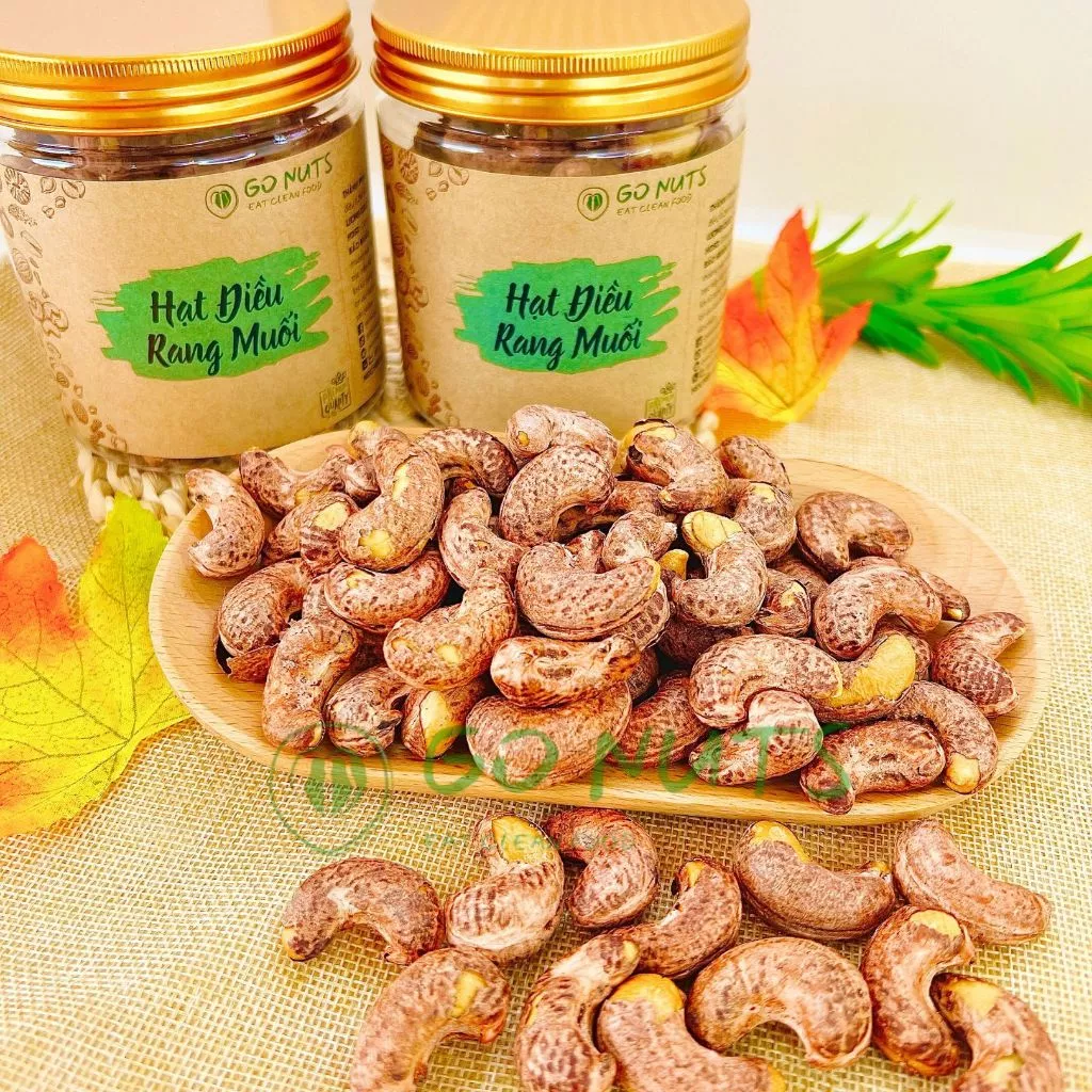 Hạt điều rang muối size A Cồ VIP hạt to đều thơm béo hộp 250g GO NUTS hạt điều nguyên lụa