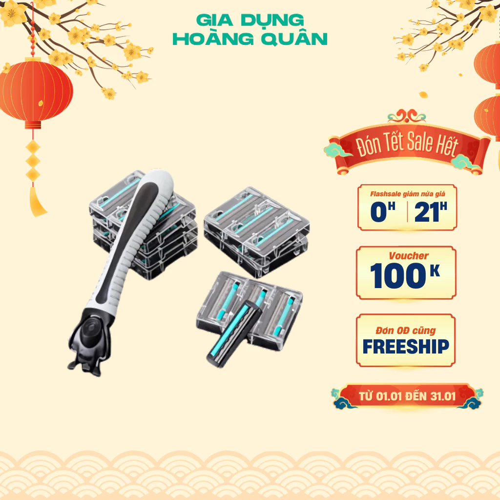 Dao Cạo Râu DIDOOGLT  Kèm 21 Lưỡi Cạo JieRui  Cao Cấp , Nhỏ Gọn, Tiện Lợi Dễ Dàng Mang Theo  ( Giá Rẻ )
