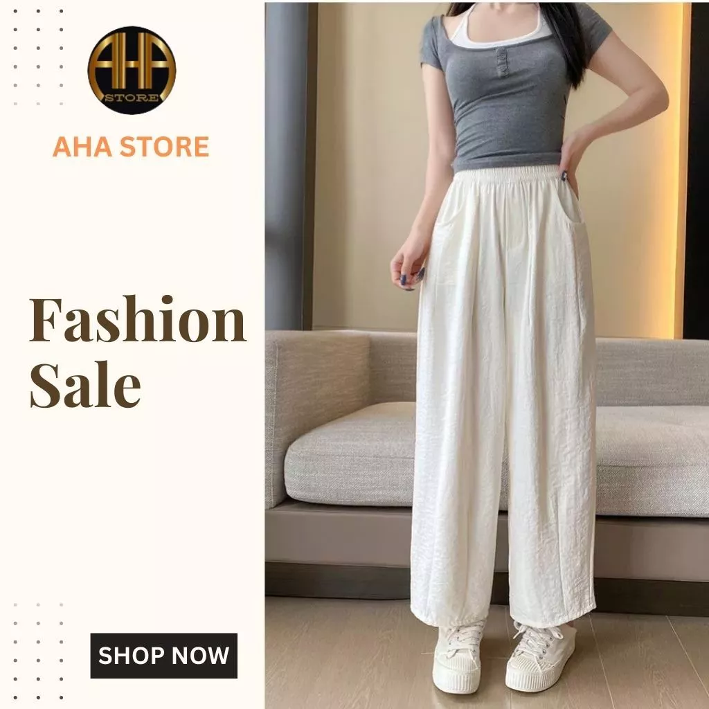 Quần bà già hậu cung phong cách lười biếng cho nữ AHA STORE  xuân hè 2025 mới cao cấp  (AH65)