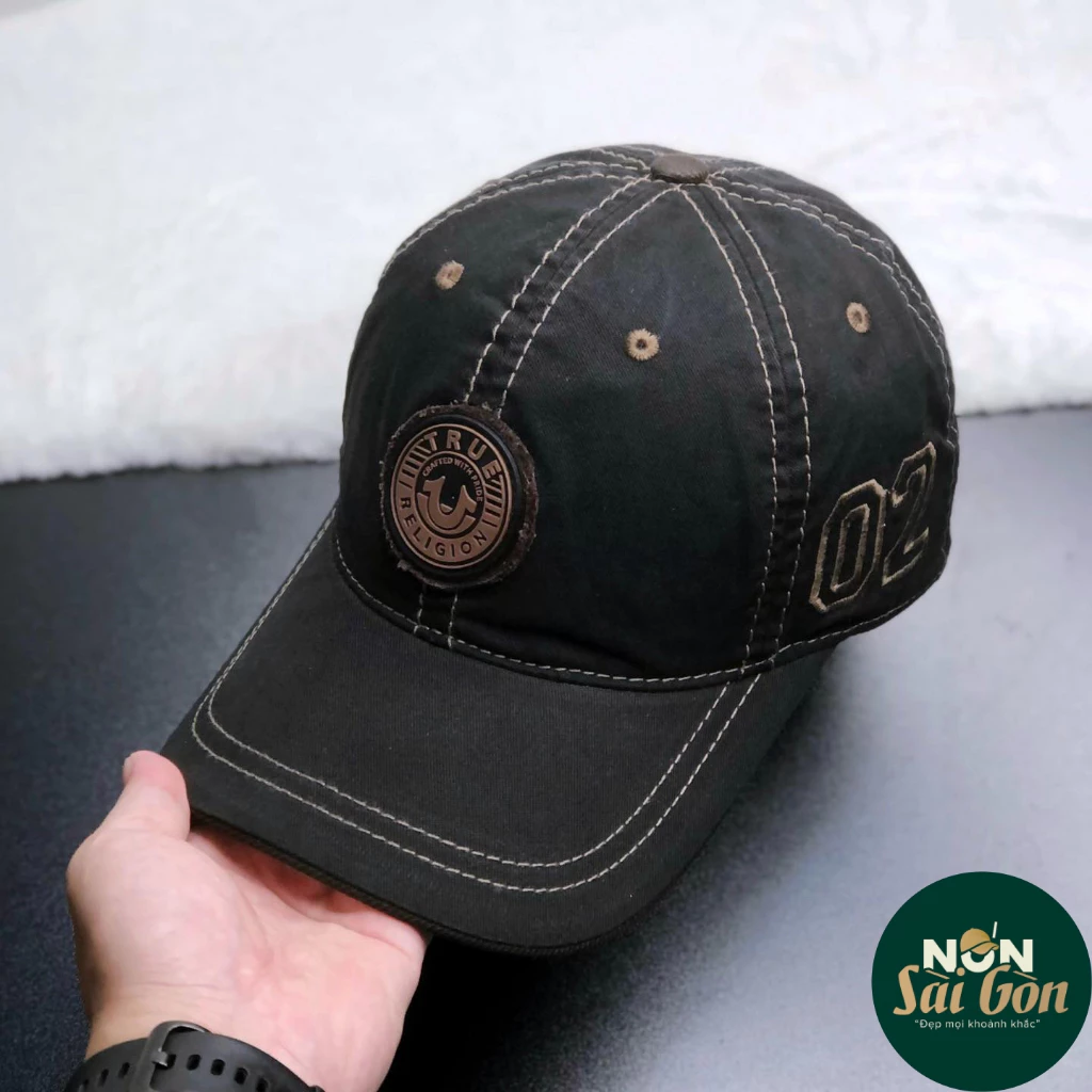 Nón kết, mũ lưỡi trai ÔNG ĐỊA TRUE RELIGION vải Kaki form chuẩn siêu đẹp (Ảnh thật)