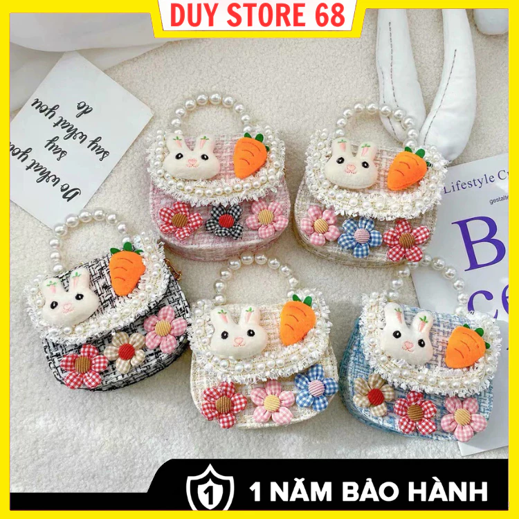 Túi Dạ Cho Bé Gái Quai Ngọc Nơ Hồng Siêu Đẹp..