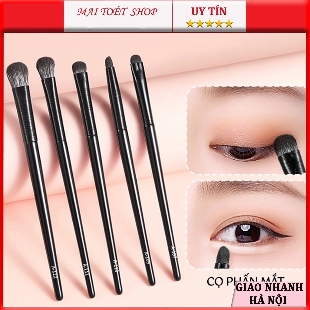 Bộ 5 Cọ Trang Điểm Mắt Chuyên Nghiệp, Cọ Đánh Phấn Mắt, cọ bắt sáng, cọ kẻ lông mày Nhỏ Gọn Tiện Lợi