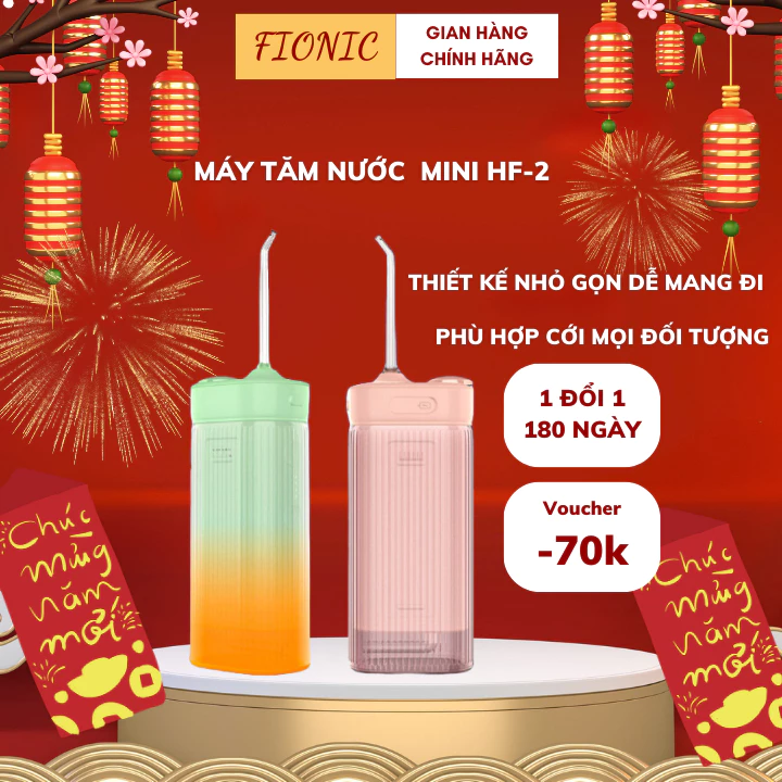 Máy Tăm Nước Cầm Tay Mini FIONIC H20FLOSS HF-2 Vệ Sinh Răng Miệng