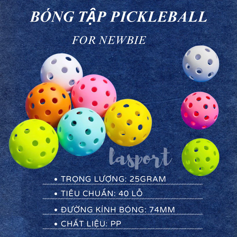 Bóng tập Pickleball PICBALL tiêu chuẩn 40 lỗ, phù hợp chơi ngoài trời và luyện tập nhiều màu sắc, độ bền cao(1 quả)