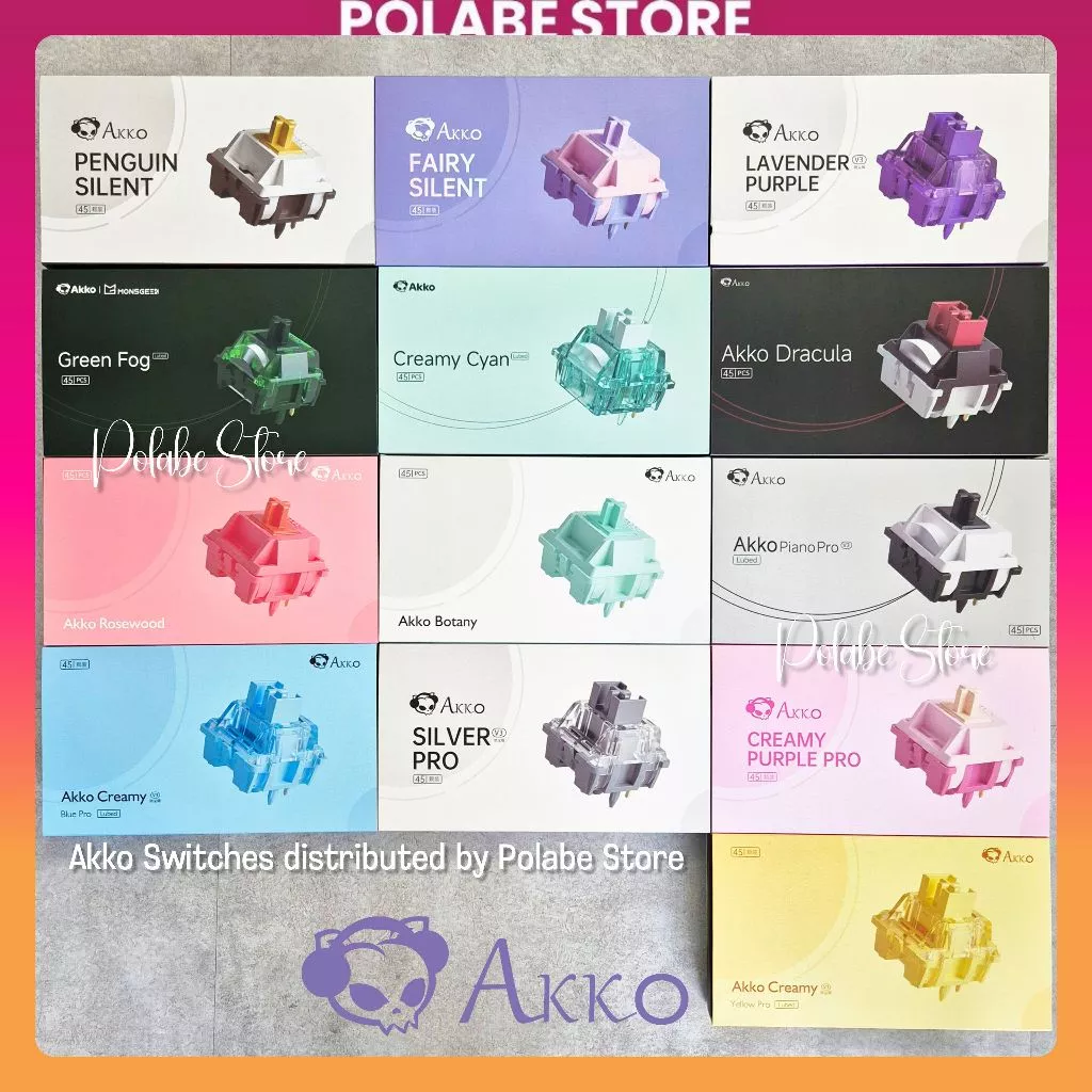 Akko Piano Cream Yellow V3 Pro Dracula Cream Blue V3 Pro Silver Fairy Lavender Botany Rosewood bàn phím cơ Polabe Store