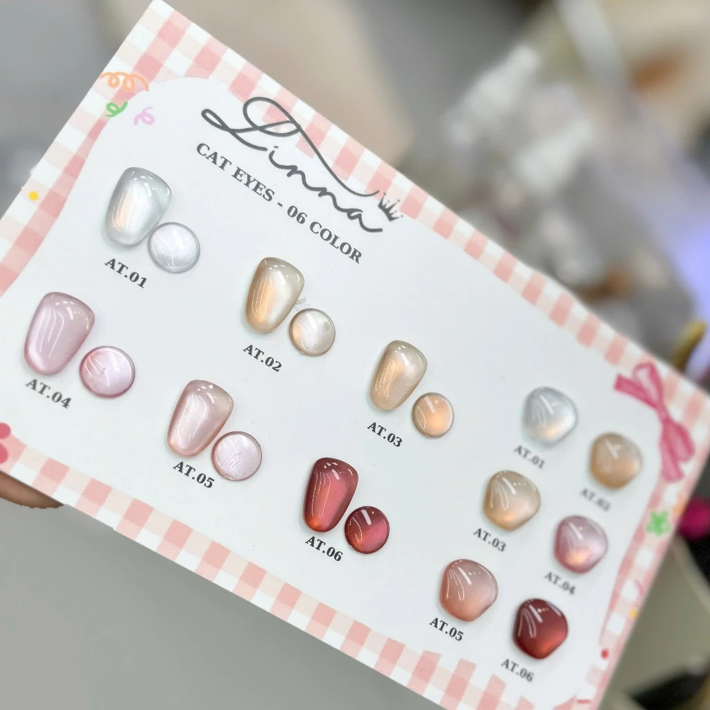 Sơn Gel Mắt Mèo Ánh Trăng Cực Quang Linna (Mua 6 Màu Tặng Kèm Bảng Màu)