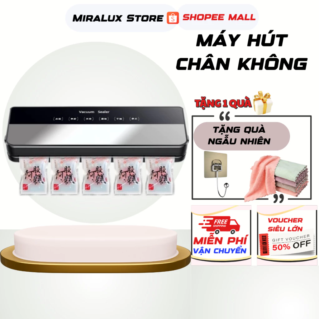 Máy Hút Chân Không Tự Động 2in1, Hút + Hàn Miệng Túi, Không Kén Túi, BH 12 Tháng.