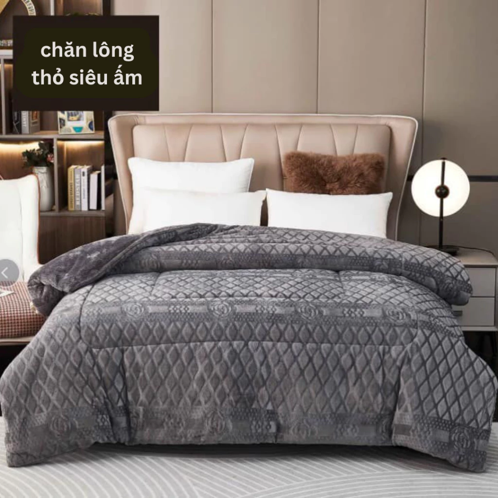 Chăn lông cừu mềm mịn mền nỉ lông thỏ siêu ấm cao cấp không rụng lông