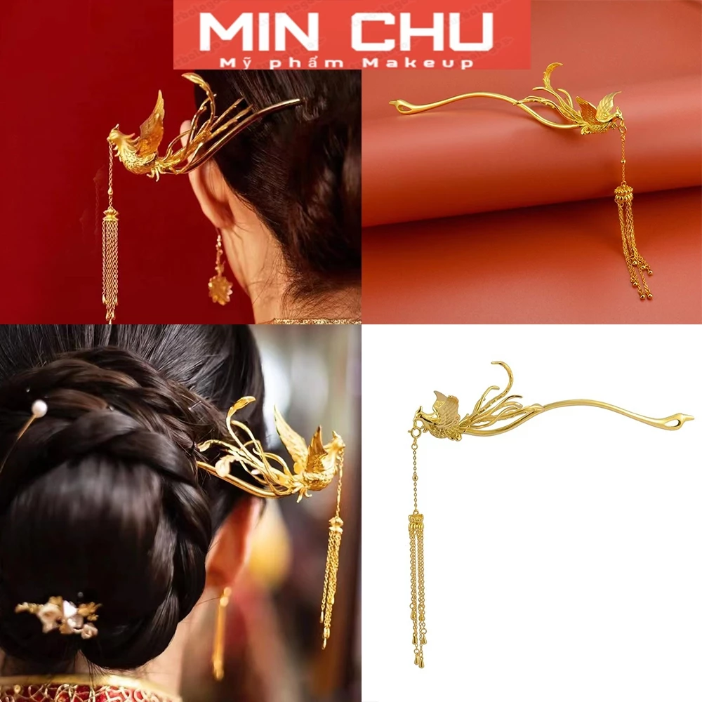 Trâm Cài Tóc Cô Dâu Tua Rua Phong Cách Cổ Điển Thanh Lịch