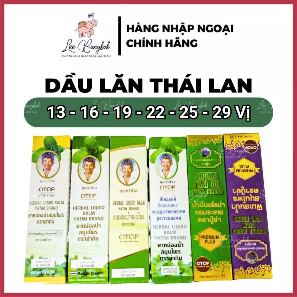 [CHUẨN THÁI] Dầu Gió Lăn OTOP Thảo Dược 13 - 16 - 19 - 22 - 25 - 26 - 29 Vị Herbal Balm Giảm Mẫn Ngứa, Đau Nhức Thái Lan