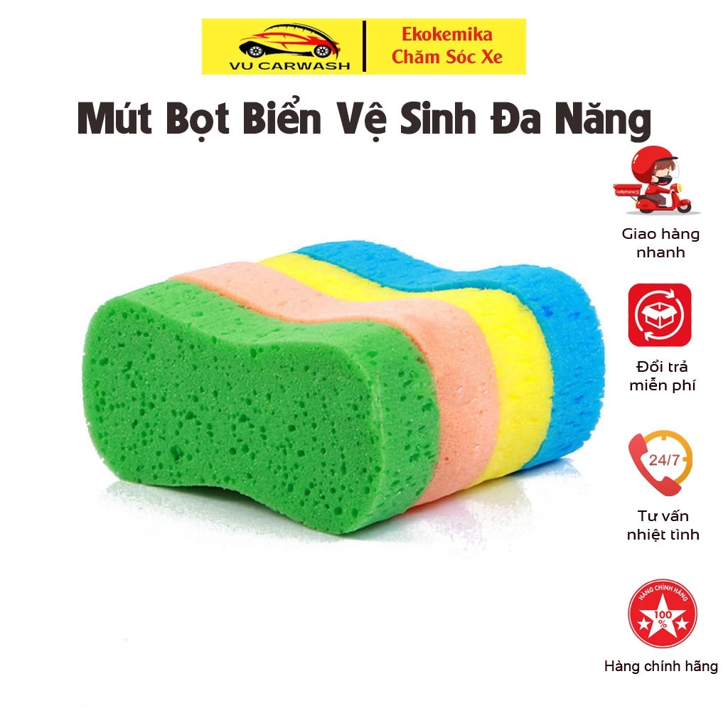 Bọt Biển Đa Năng Rửa Xe, Lau Xe, Lau Bát,Lau Nhà ( màu ngẫu nhiên)