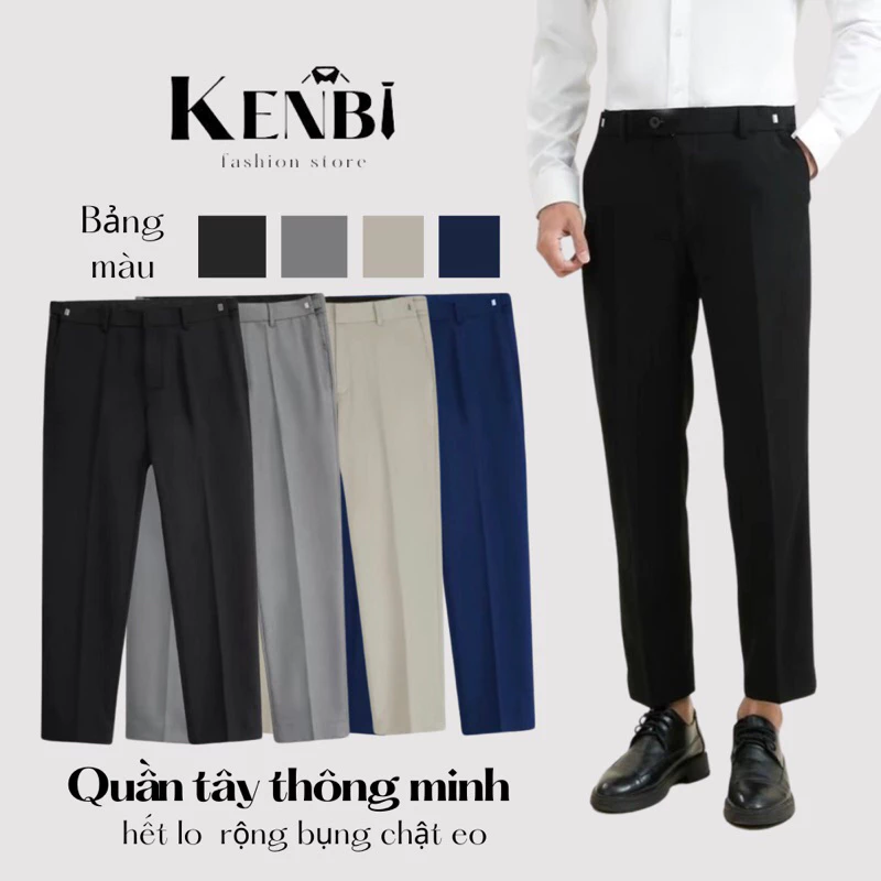 [Vải Đẹp] Quần âu Nam thông minh có Sidetab điều chỉnh eo nhà KENBI từ 40-100kg