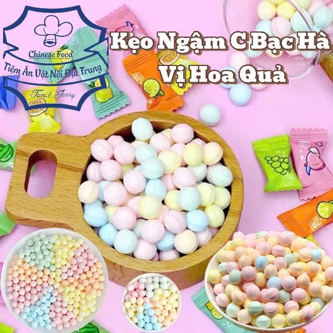 1kg kẹo C ngậm vị hoa quả không đường mix rất nhiều vị ăn không bị ngán thơm mát ăn là mê