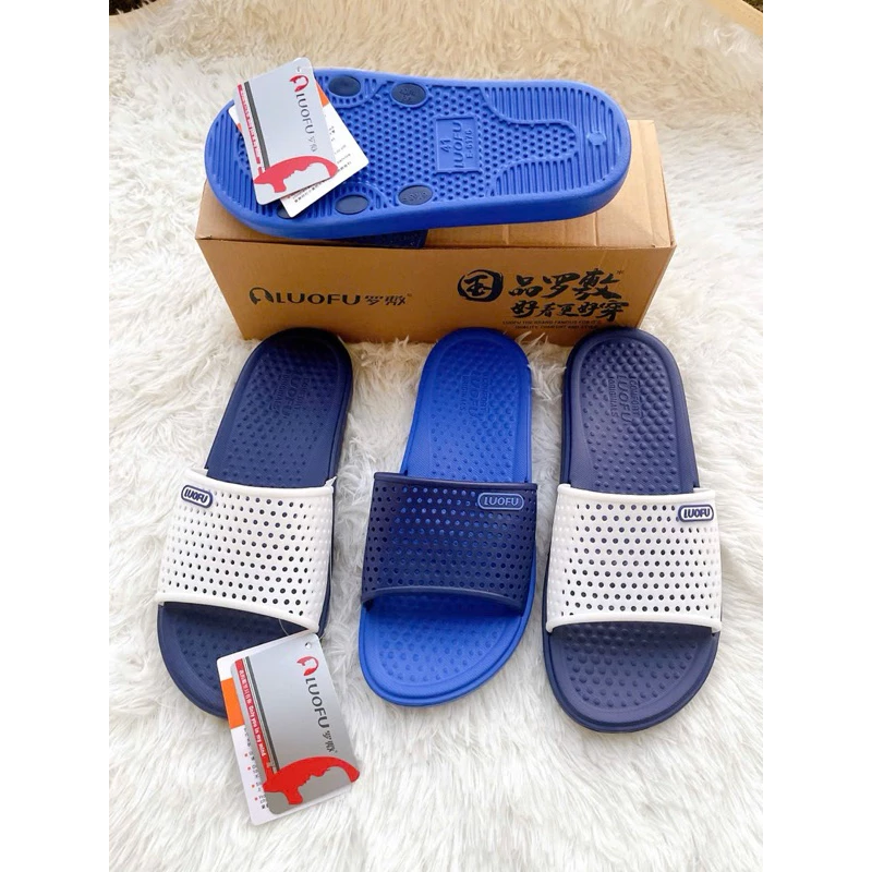 [Hàng chuẩn fun hộp ] Dép lê nam Loufu 6176, mềm, êm, bền, không sợ nước, trống lún xẹp trơn trượt size 40-44 nhiều mầu