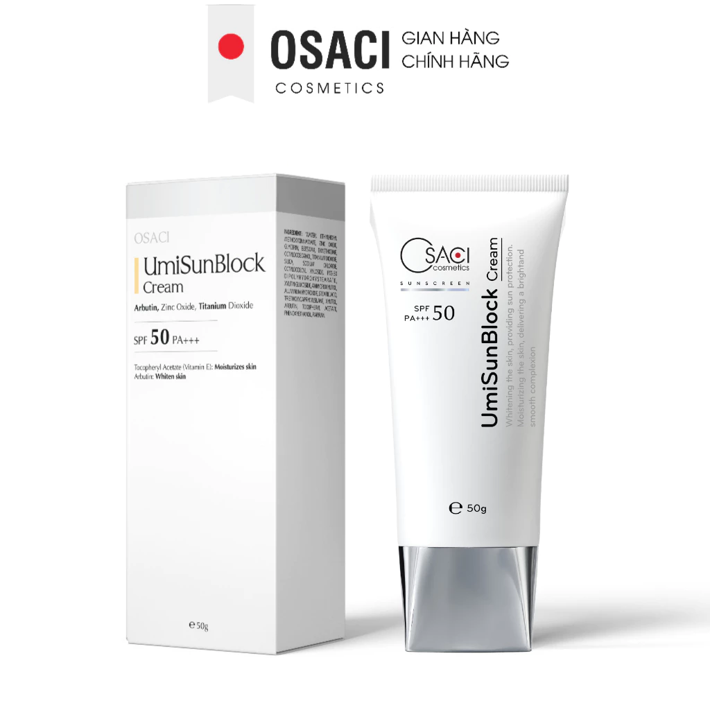 Kem Chống Nắng Dưỡng Trắng – Osaci UmisunBlock 50g Không Bết Dính, Kiềm Dầu