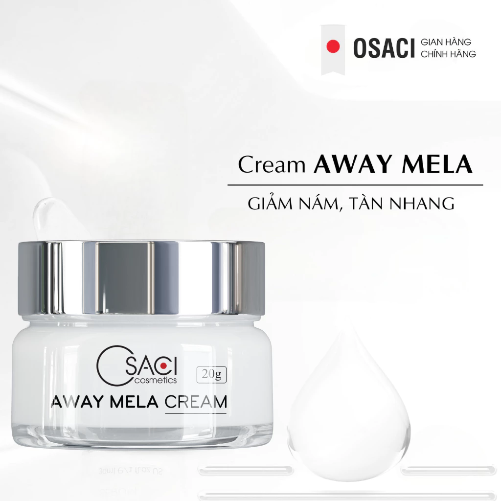 Kem Dưỡng Trắng Da, Mờ Nám Tàn Nhang – Osaci Away Mela Cream 20g Da Sáng Mịn, Đều Màu, Ngừa Lão Hóa
