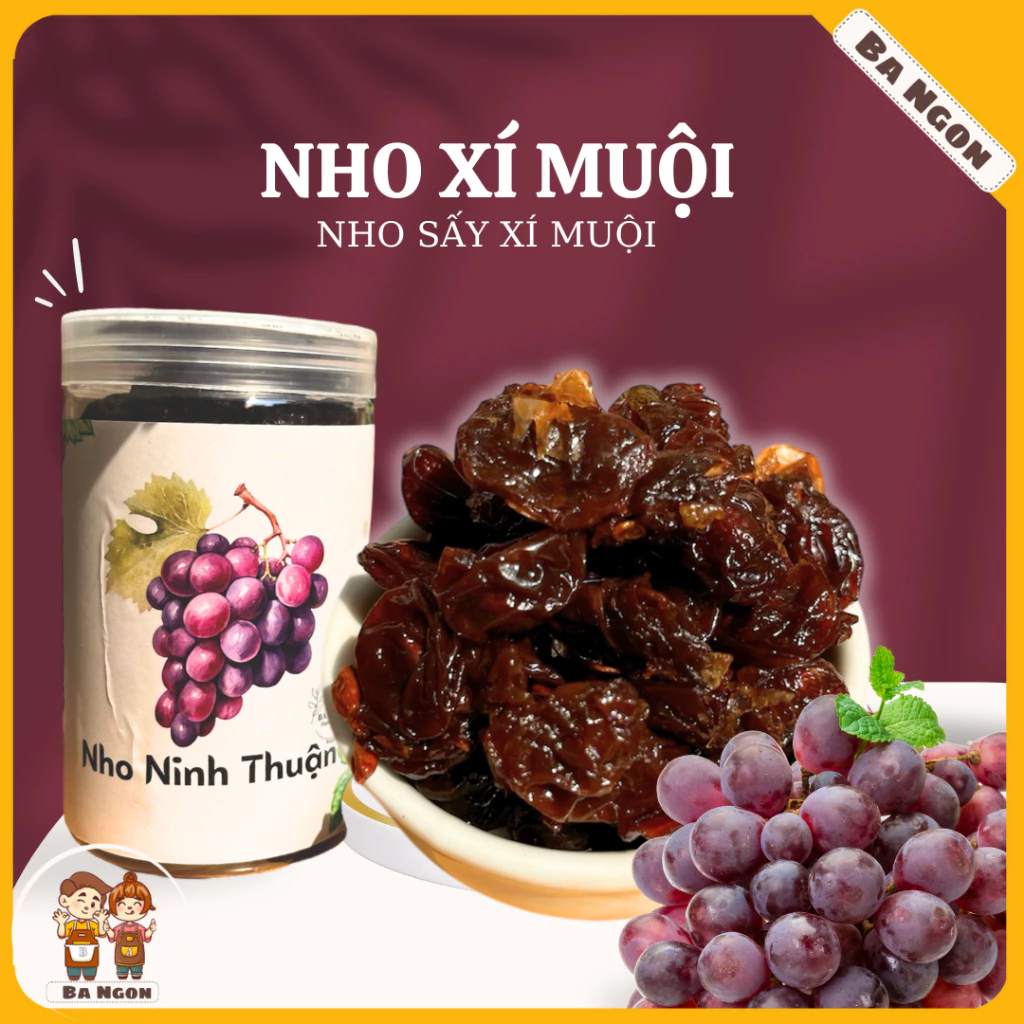 Nho Ninh thuận sấy dẻo- nho sấy xí muội hạt giòn chua ngọt