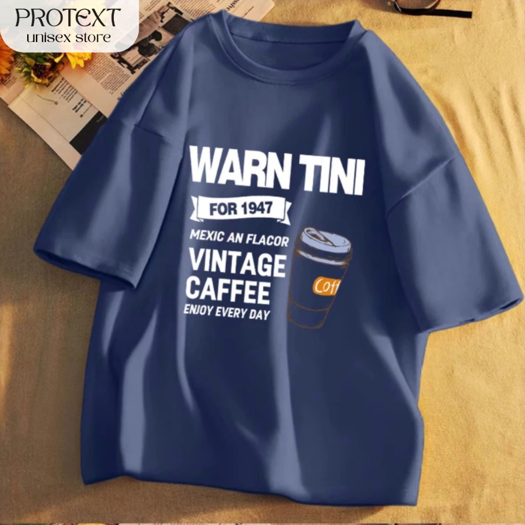 Áo Thun Protex Cotton Cao Cấp in Hình WARNTINI Vintage Caffe Phong Cách Trẻ Trung A1