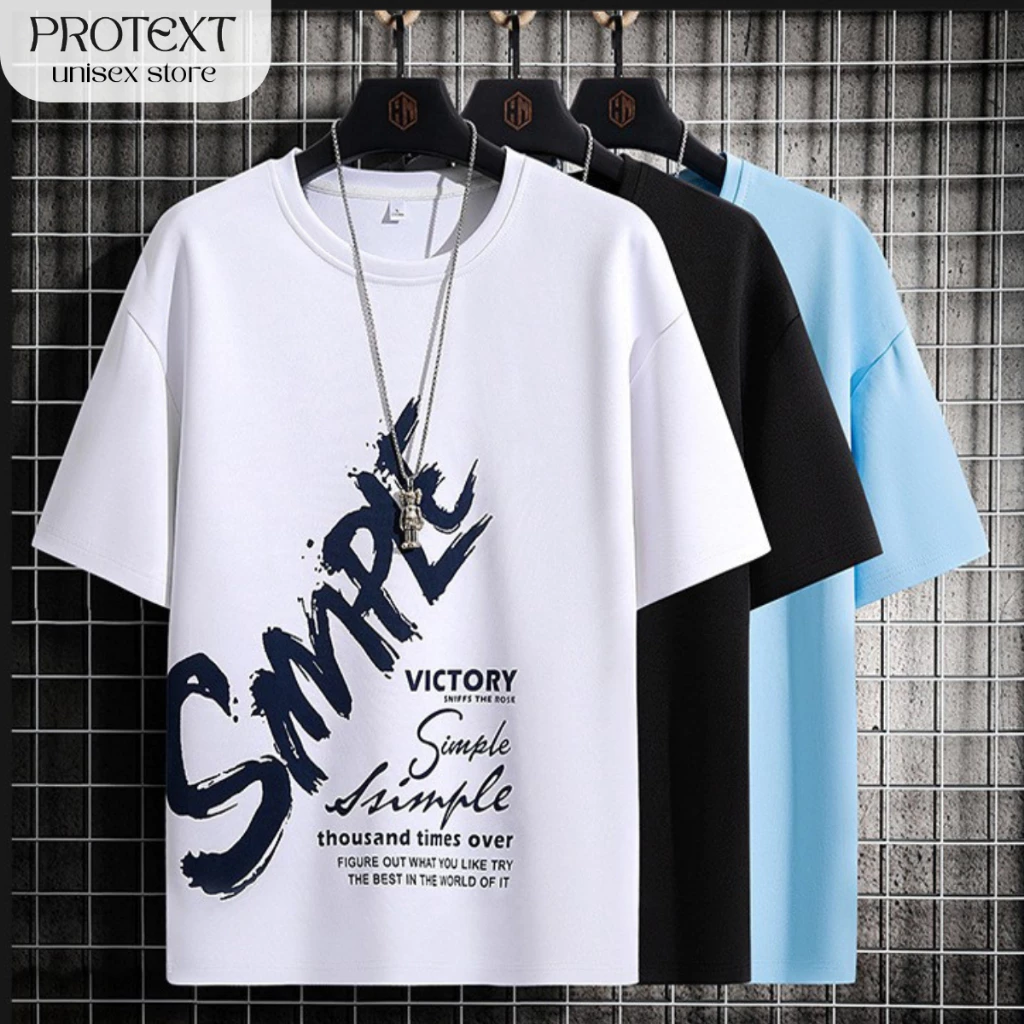 Áo Thun Form Rộng Cotton Cao Cấp In Chữ SIMPLE VICTORY Thương Hiệu Protex A7