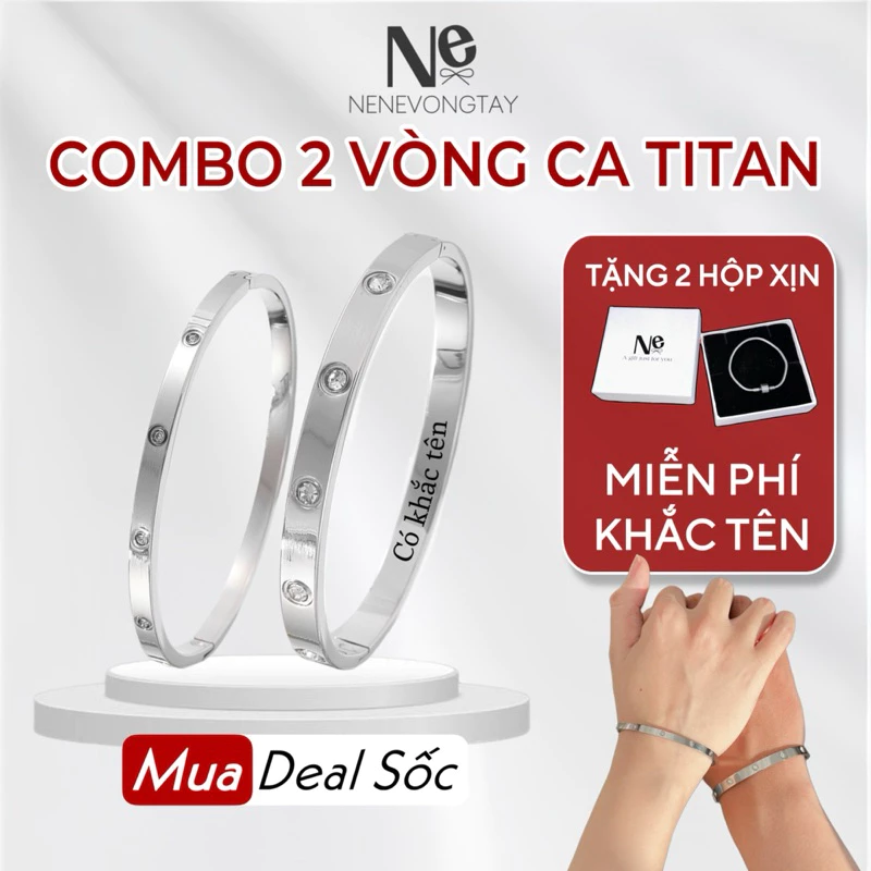 [khắc tên] Vòng Elip CA titan nene - khắc tên - vòng dày 4mm và 6mm