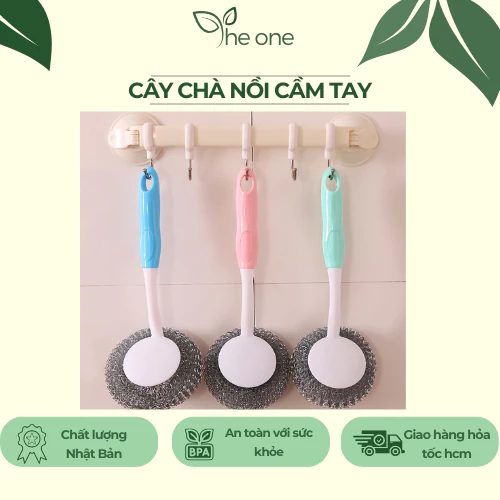 Cây rửa chảo, ly cao cấp. Thiết kế nhỏ gọn, dễ thao tác, chà sạch mọi vết bẩn cứng đầu. Cọ chà nồi, cước rửa chén