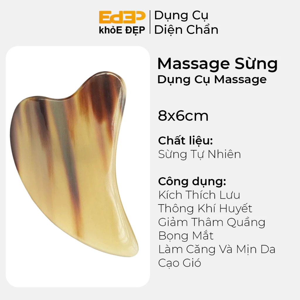 Dụng Cụ Đả Thông Kinh Lạc Bằng Sừng Massage Đánh Gió Day Ấn Huyệt Giảm Căng Thẳng Mệt Mỏi (Chất Liệu Sừng Thiên Nhiên )