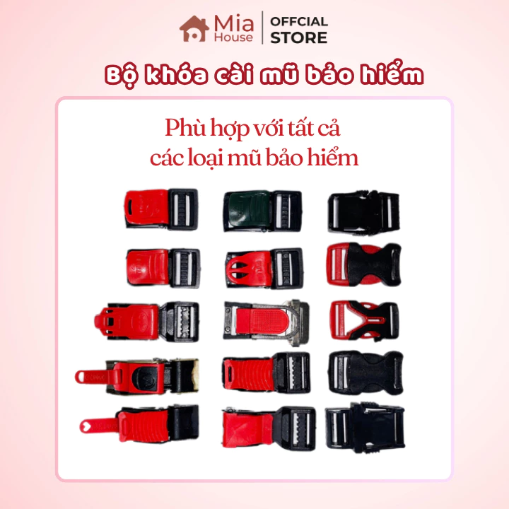 Bộ khóa cài chốt gài mũ bảo hiểm xe máy đủ loại thay thế cho tất cả các loại nón bảo hiểm trên thị trường