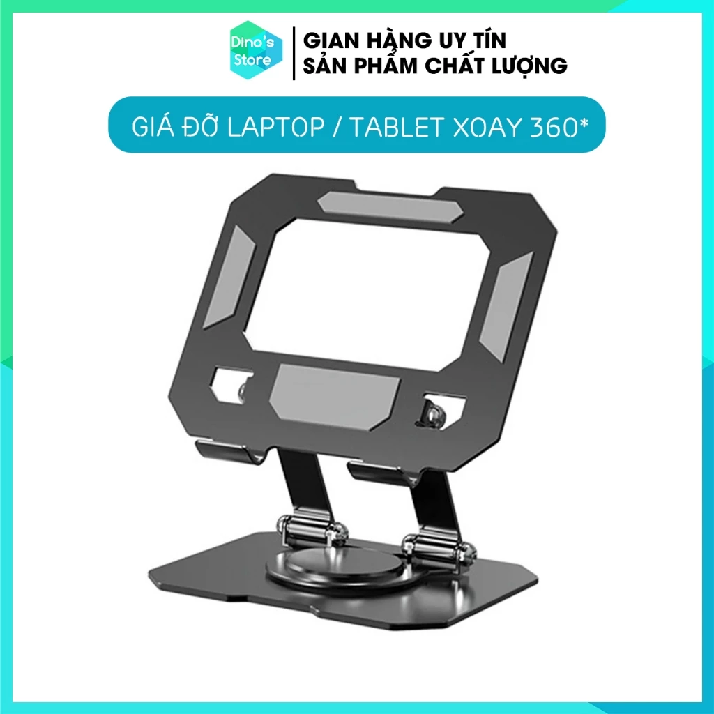 Giá đỡ Tablet Giá kê Ipad Laptop Máy tính bảng Công thái học  đế tản nhiệt hợp kim xoay 360 độ X25 X26 DinoStore