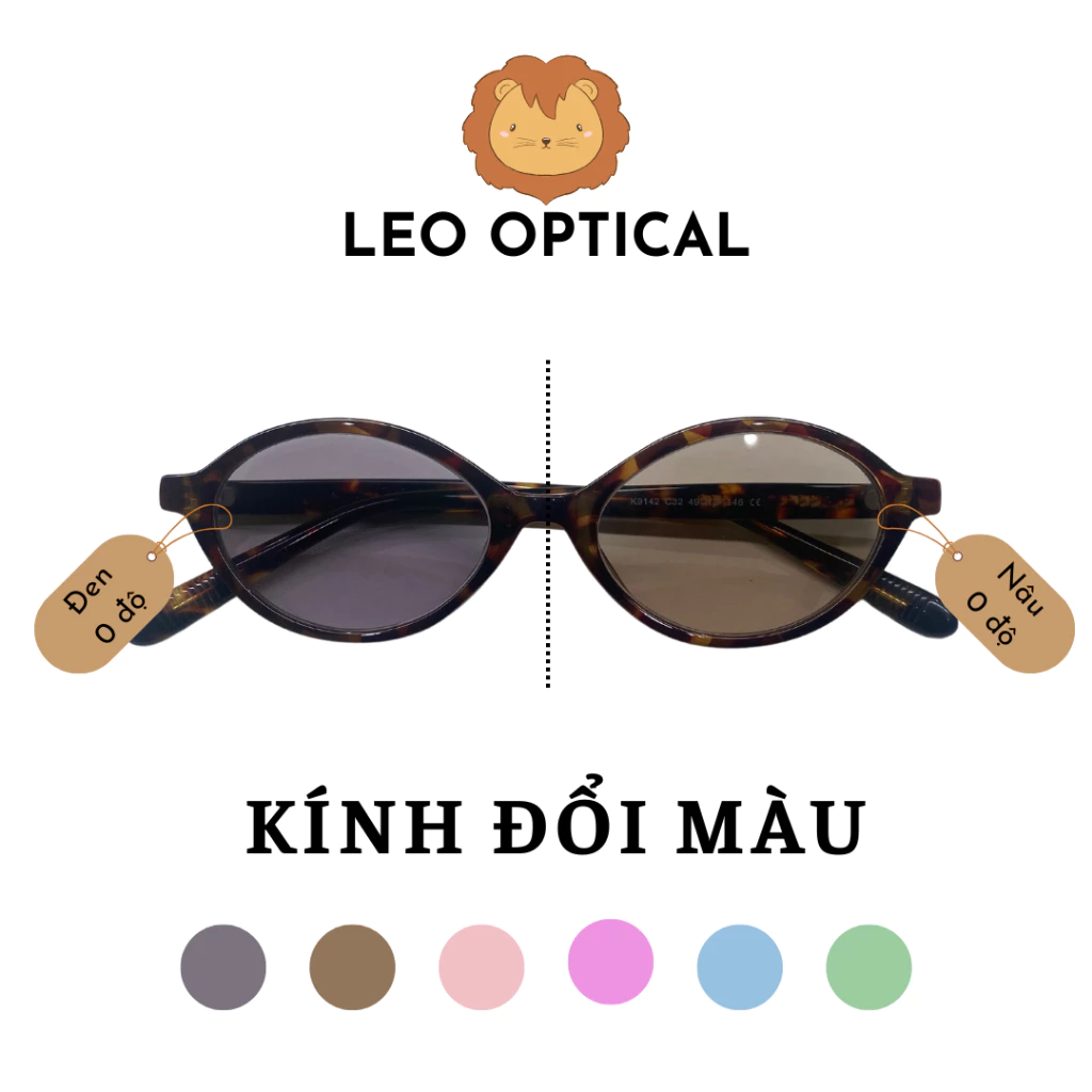 Kính Bayonetta đổi màu dáng oval dẹt chống tia cực tím, ánh sáng xanh P9142