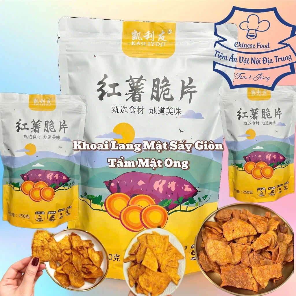 Khoai Lang Sấy Giòn Tẩm Mật Ong KAILIYOU 250gr/gói