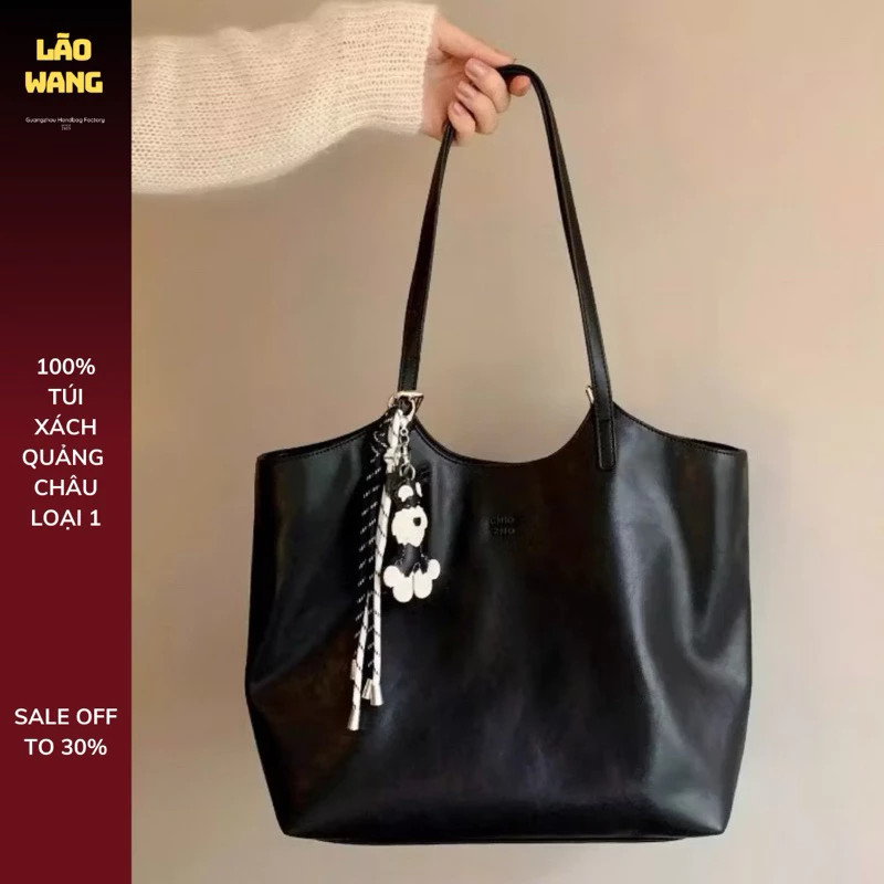 Túi Xách Nữ Đeo Vai Tote Lớn Quai Dài Kèm Móc Khóa Trang Trí Phong Cách Đơn Giản (Mã CHI38)