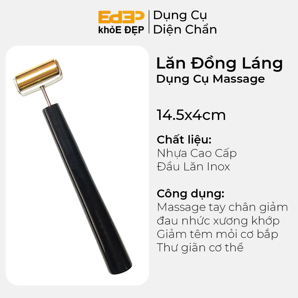 Dụng cụ diện chẩn - lăn đồng láng lớn/ lăn đồng láng đơn thu nhỏ lỗ chân lông làm mịn da giúp sáng da, mát da, hạ sốt...