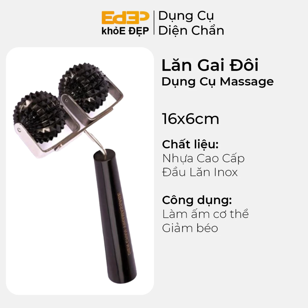 Lăn cầu gai đôi nhỏ - dụng cụ diện chẩn (massage cổ vai gáy,đai massage giảm mỡ bụng, lăn cầu gai đôi lớn, bộ diện chẩn)