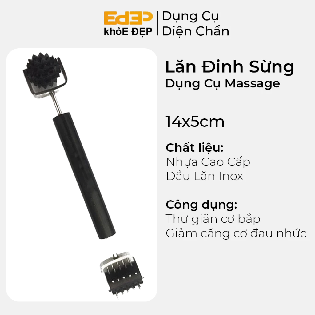 Thanh lăn 2 đầu cầu đinh + cầu gai sừng diện chẩn (lăn cầu sừng đinh, diện chẩn HỒ CHÍ MINH , diện chẩn chính hãng)